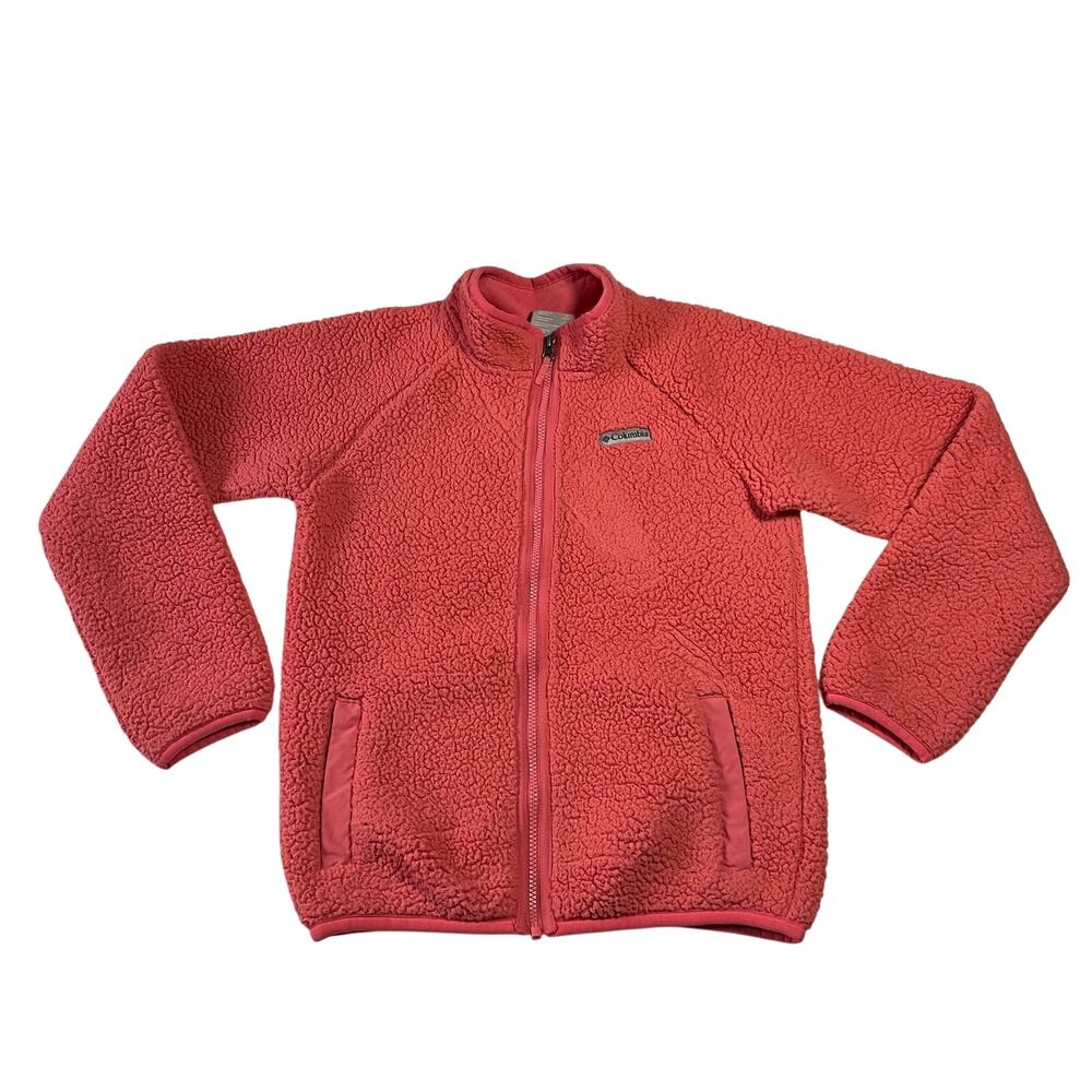 Columbia Girl's Sherpa Full Zip Jacket Size Large Colorful Outdoors Casual Warm